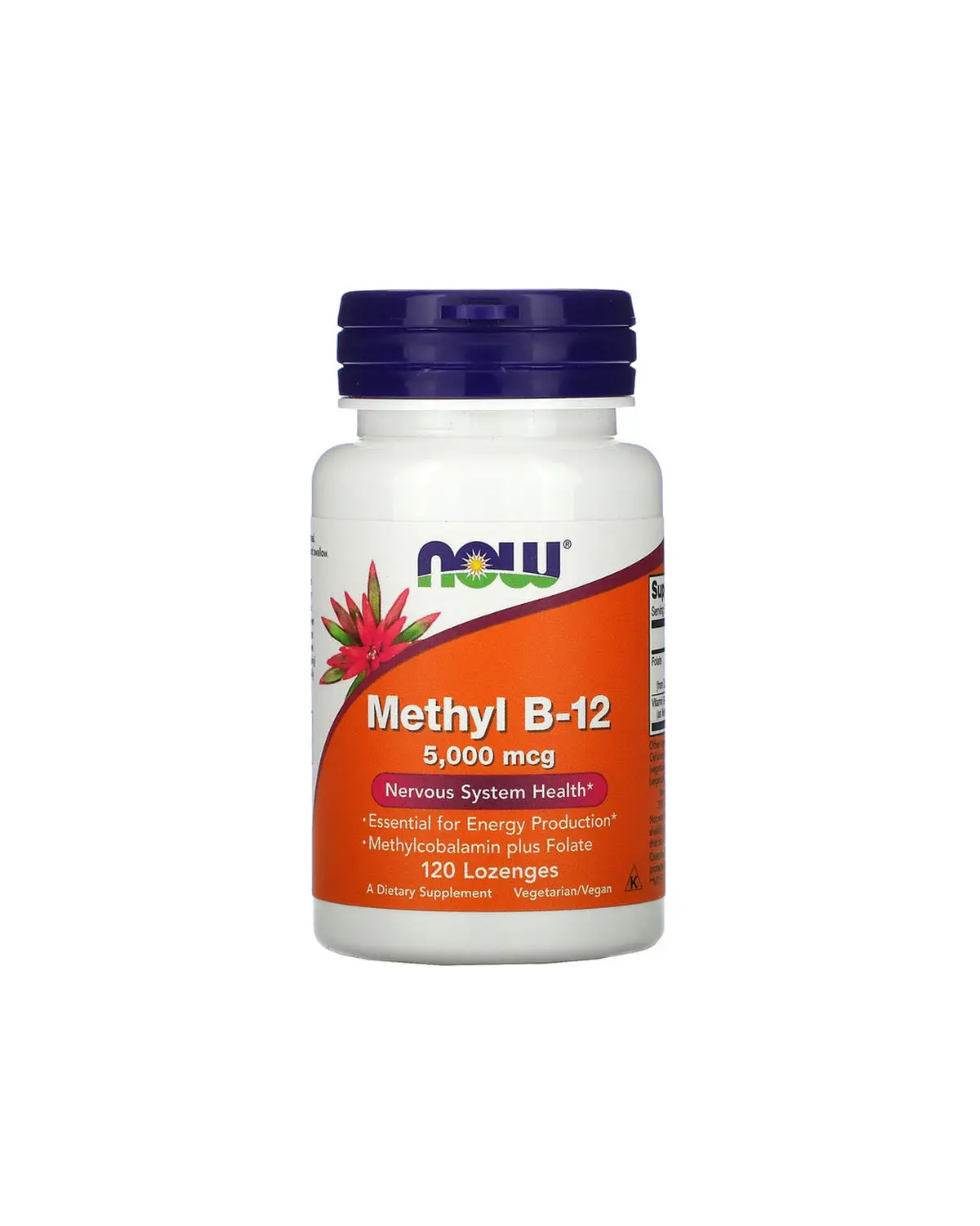 Витамин В12 (метил) 5000 мкг | 120 леденцов Now Foods