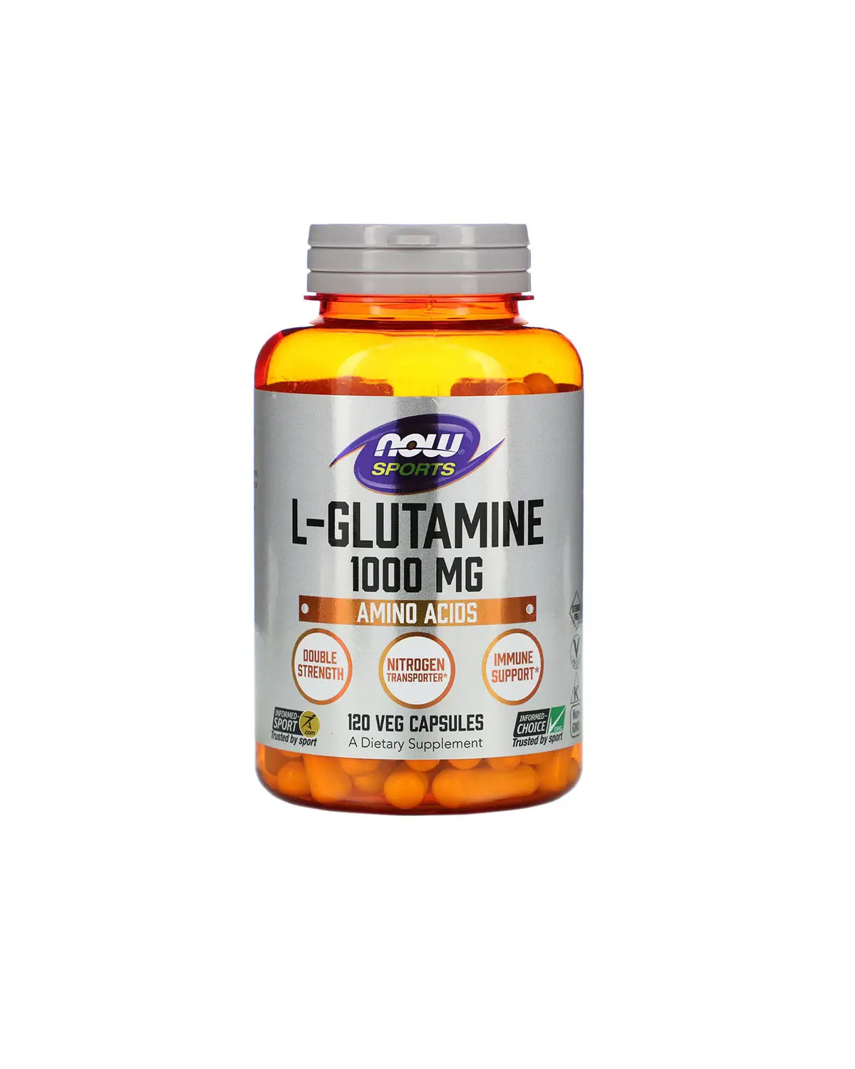 L-глютамін подвійної концентрації 1000 мг | 120 кап Now Foods 20203193