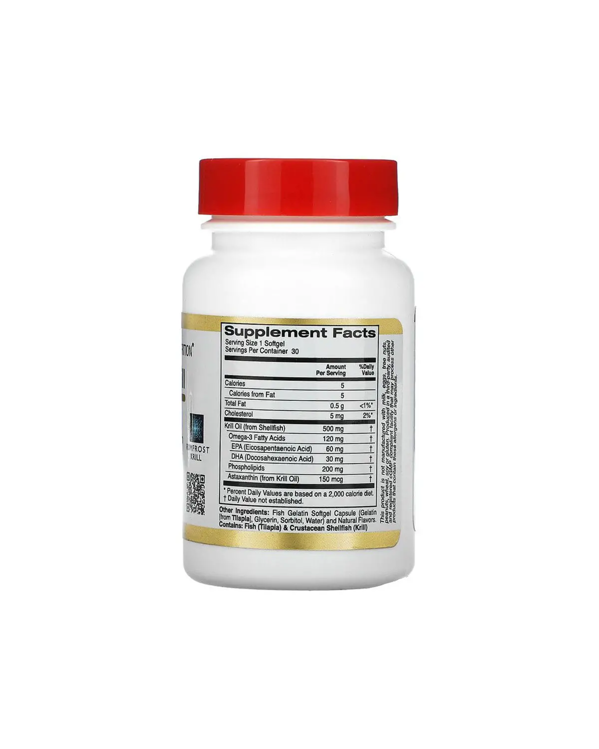Масло криля с астаксантином 500 мг | 30 кап California Gold Nutrition