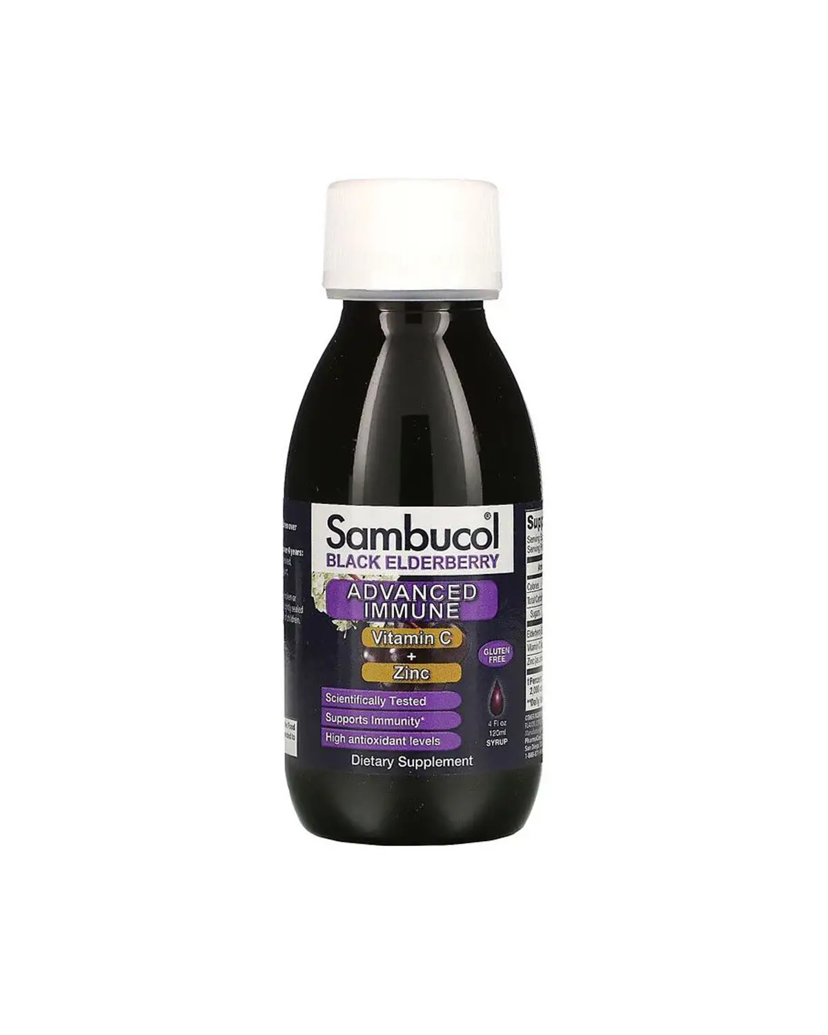 Сироп из черной бузины + витамин C + цинк | 120 мл Sambucol 20203604