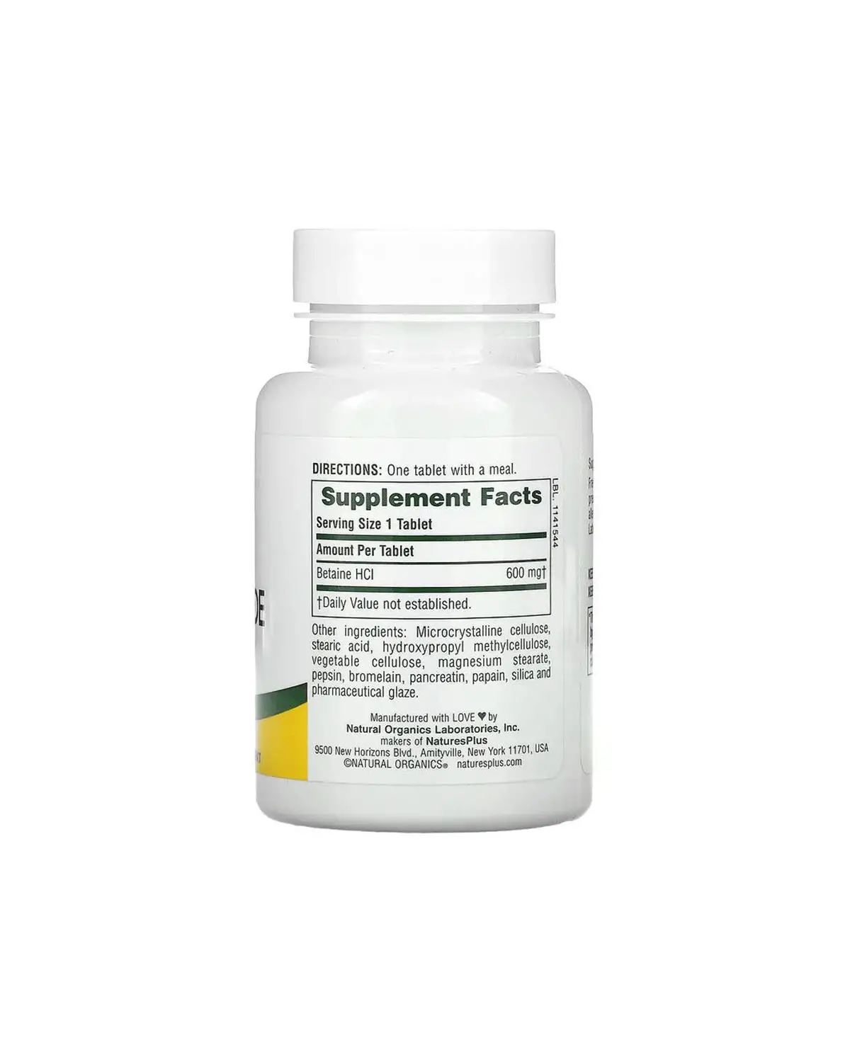 Бетаин HCl 600 мг | 90 таб NaturesPlus
