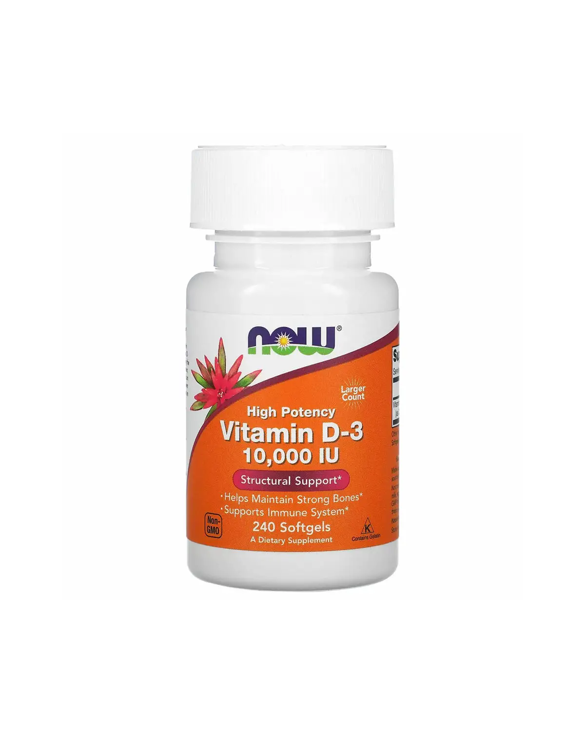 Витамин D3 10 000 МЕ | 240 кап Now Foods