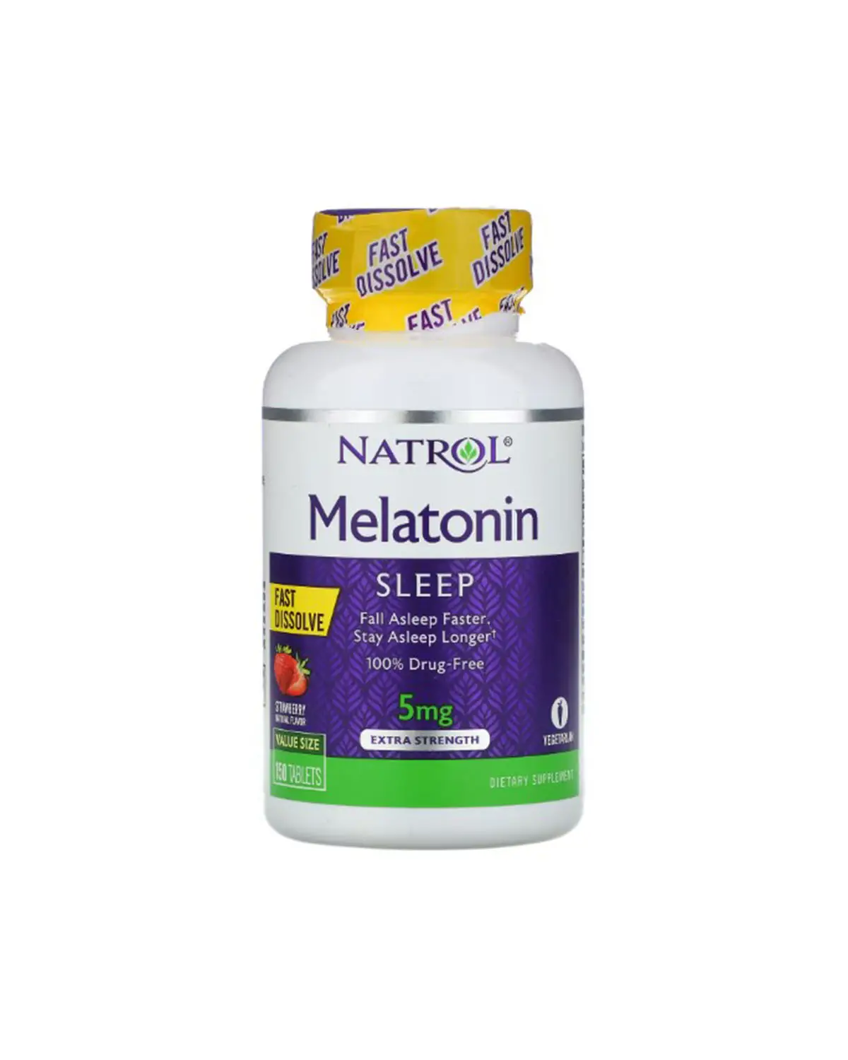Мелатонин вкус клубники 5 мг | 150 таб Natrol 20203799