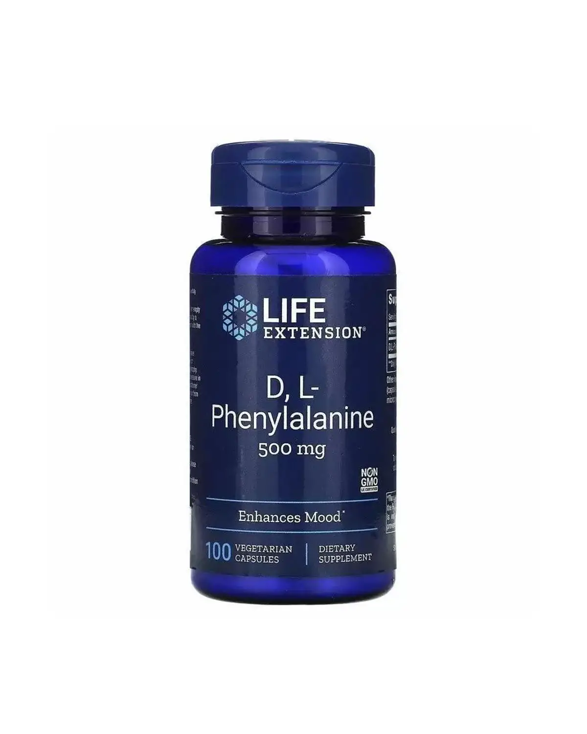 DL-фенілаланін 500 мг | 100 кап Life Extension 20203842
