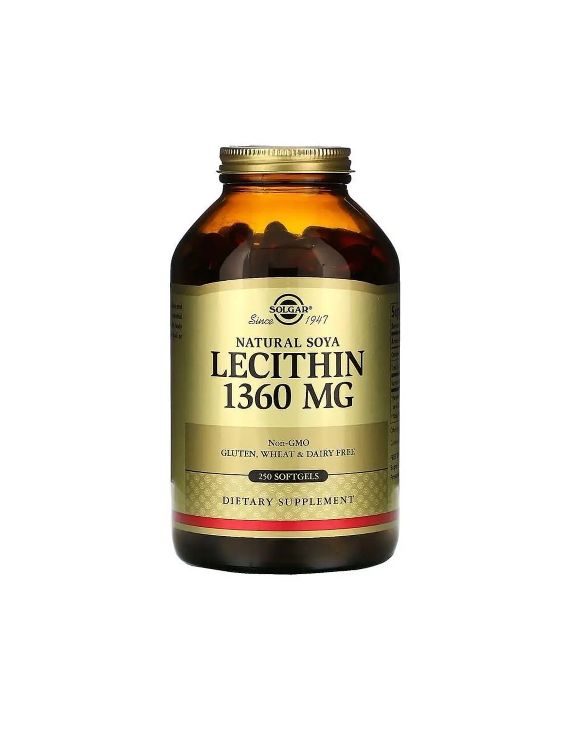 Лецитин неотбеленный 1360 мг | 250 кап Solgar 202040257
