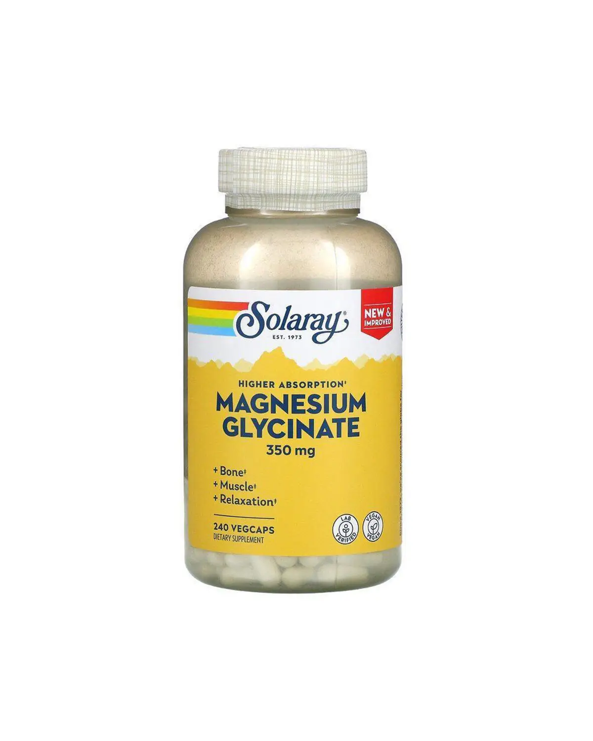 Магній гліцинат 350 мг | 240 кап Solaray 202040386