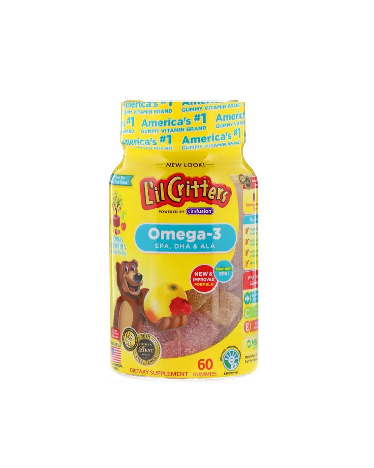Омега-3 ДГК для дітей смак малини та лимонаду | 60 жув таб L'il Critters 202040480