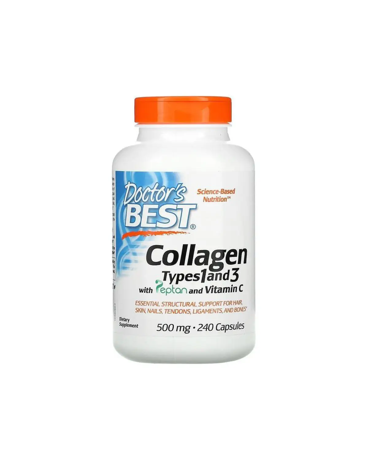 Коллаген 1 и 3 типа с пептаном + С 500 мг | 240 кап Doctor's Best 202040512
