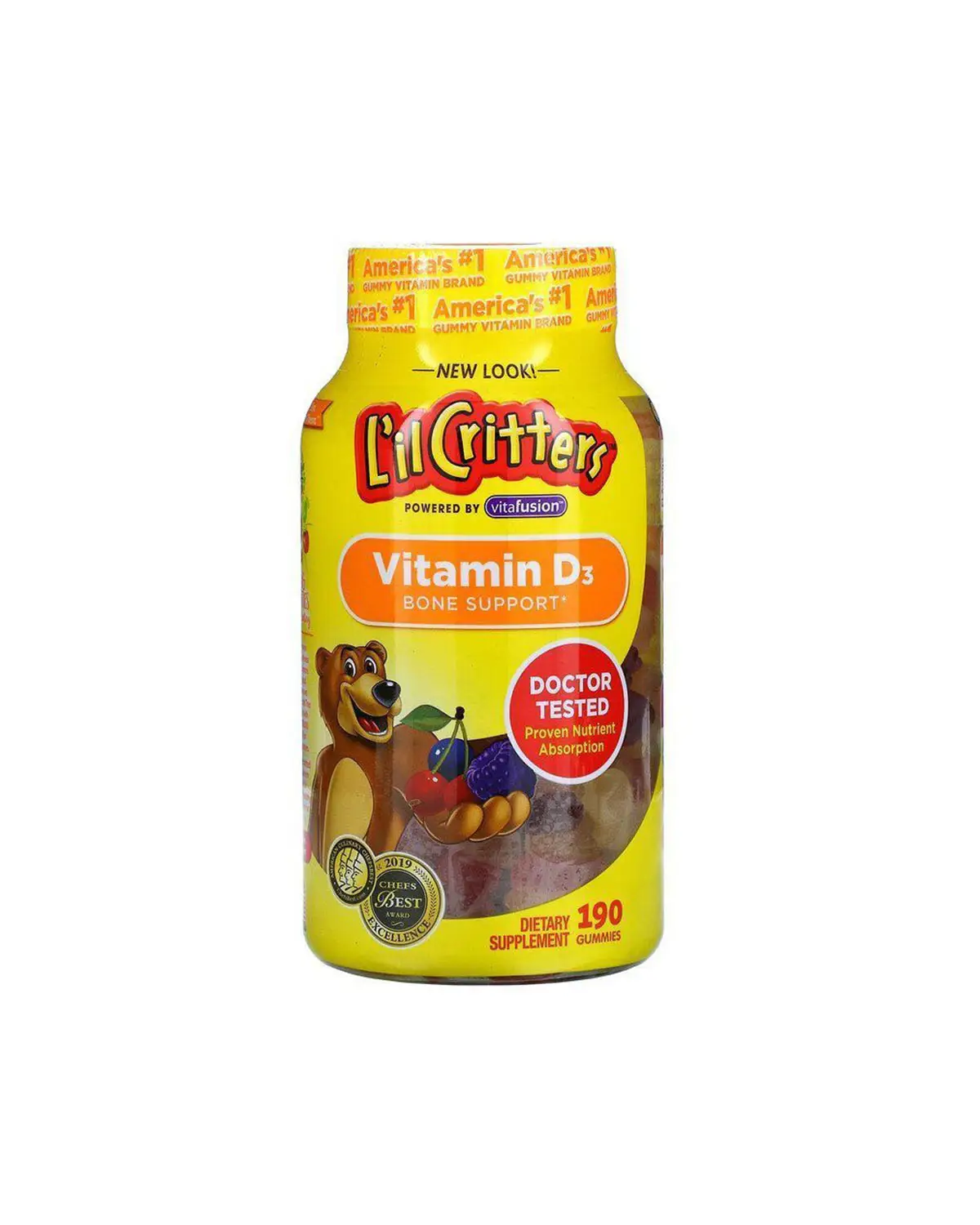 Вітамін D3 для дітей | 190 шт L'il Critters 202040530