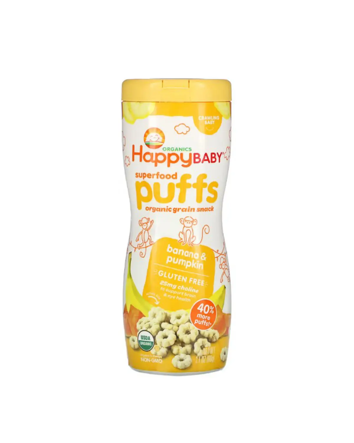 Зернові снеки банан та гарбуз | 60 г Happy Family Organics 202040599