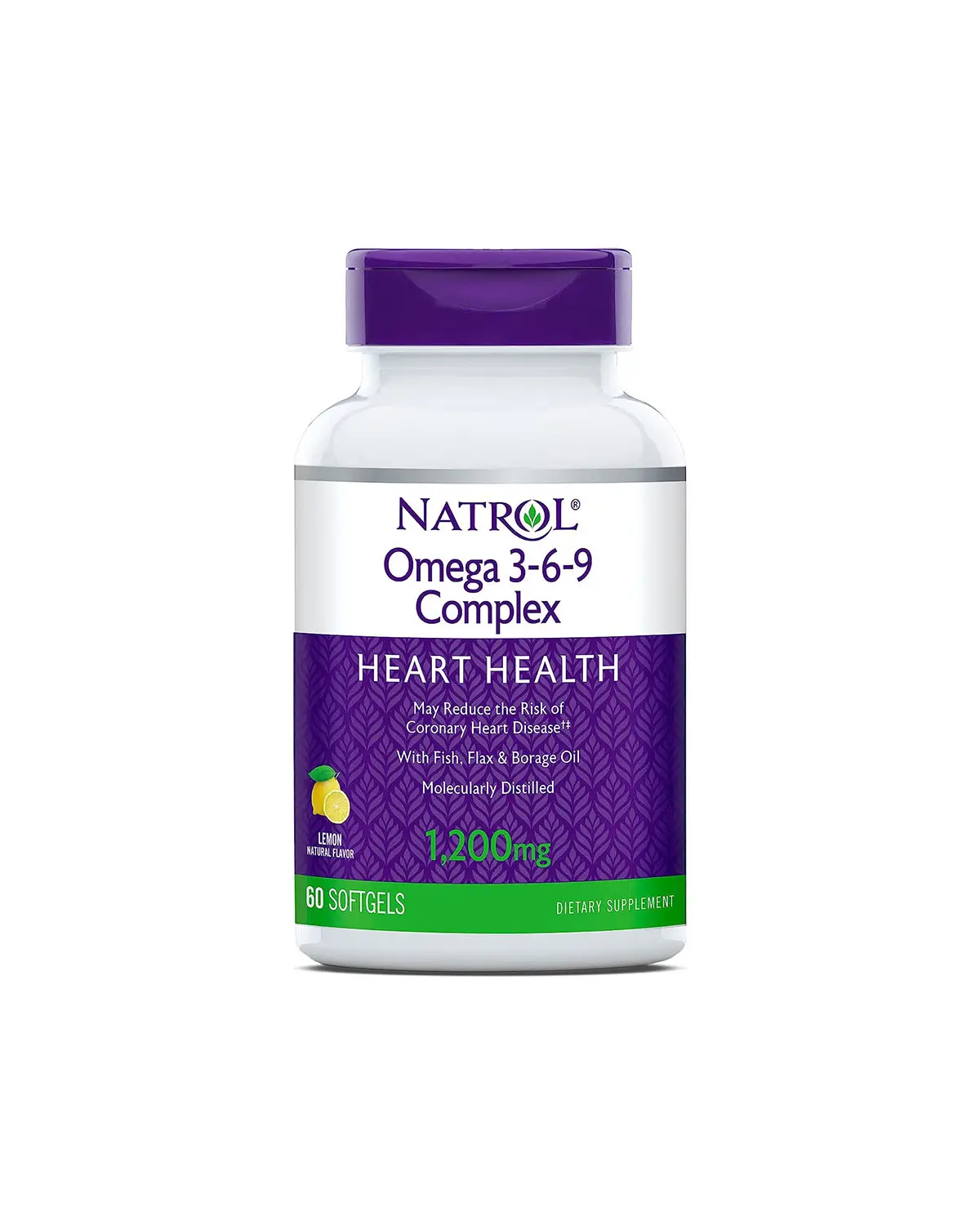 Комплекс Омега 3-6-9 лимон 1200 мг | 60 кап Natrol 202040643