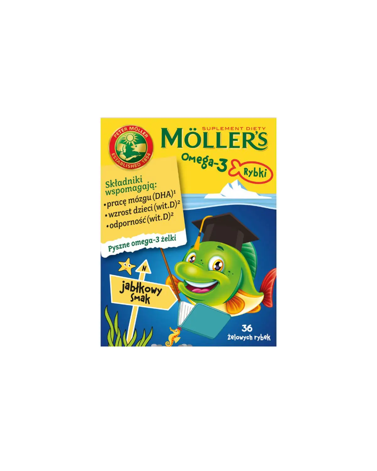Омега-3 для дітей яблучний смак | 36 кап Möller's 20204757