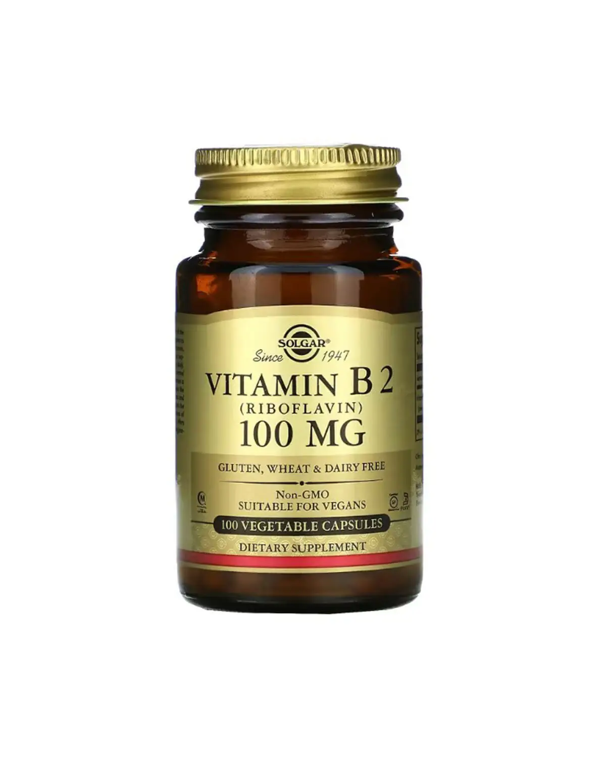 Вітамін B2 рибофлавін 100 мг | 100 кап Solgar 20205255