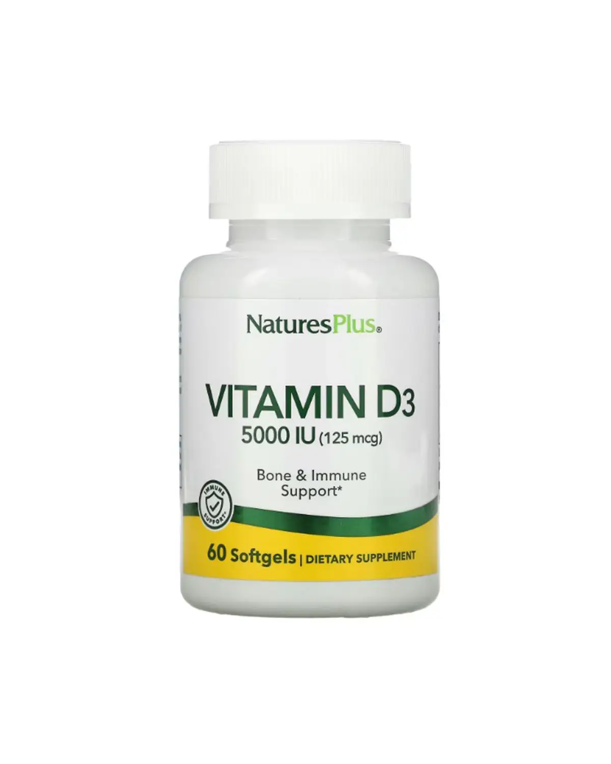 Вітамін D3 5000 МО | 60 кап Natures Plus 20205289