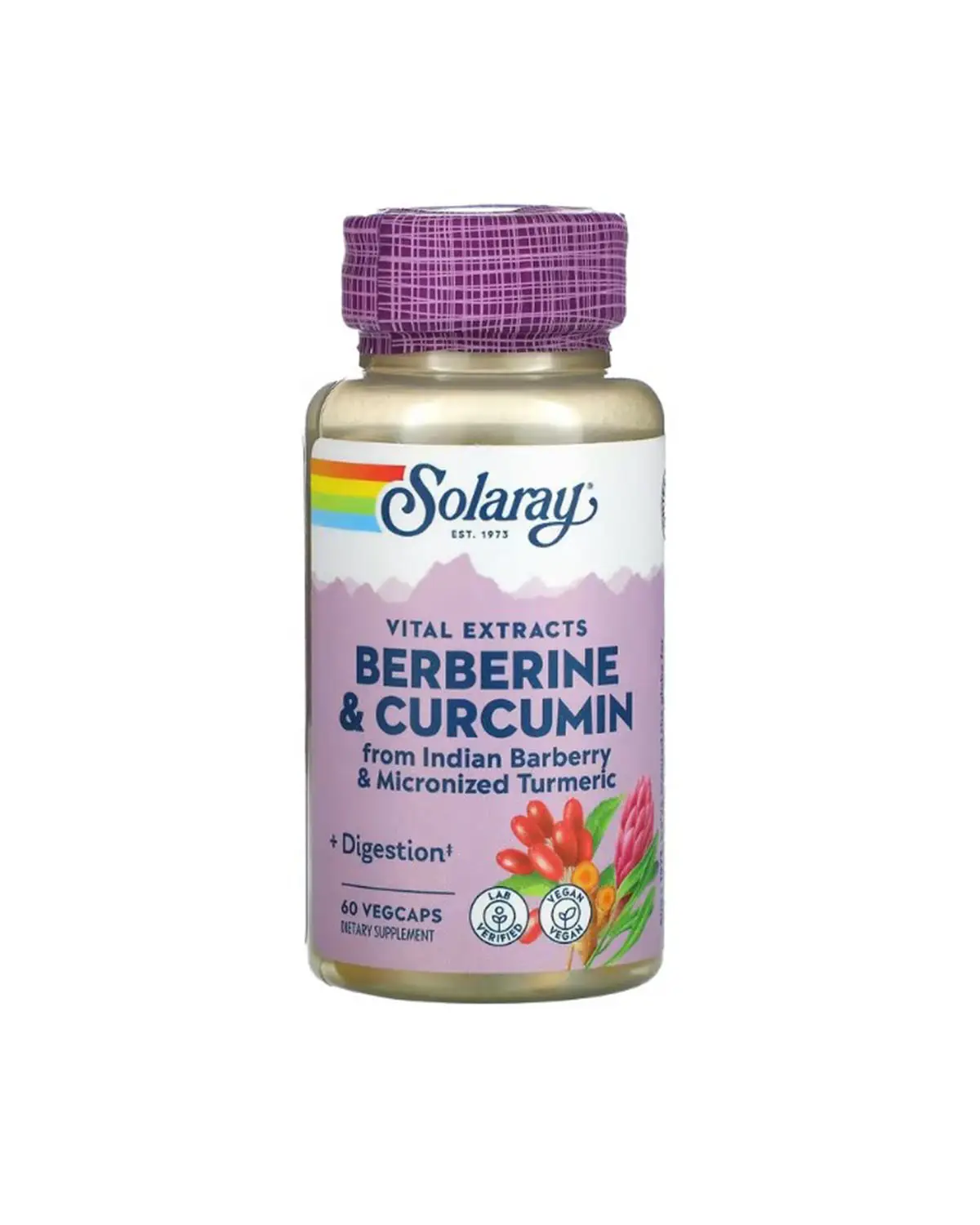 Берберин і куркумін 300 мг/300 мг | 60 кап Solaray 20205433
