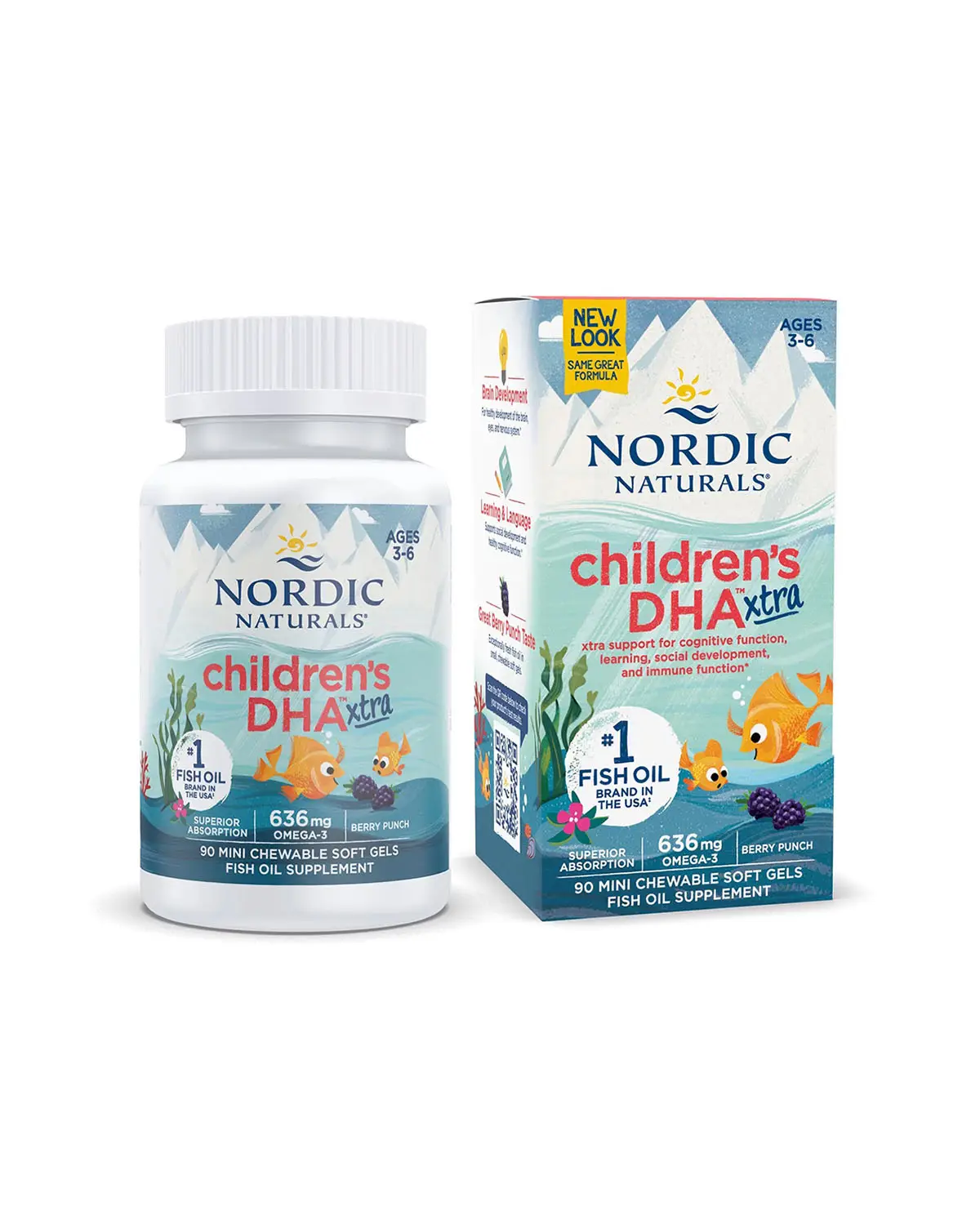 Омега-3 ДГК для детей ягодный вкус 636 мг | 90 мини-кап Nordic Naturals 20205572