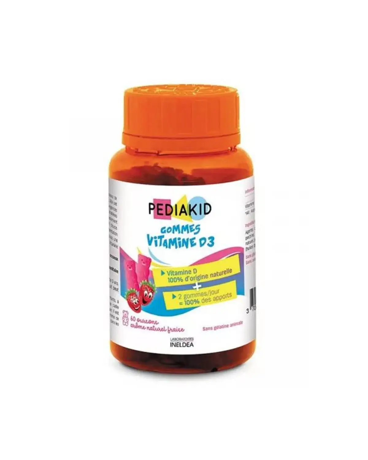 Витамин D3 вкус клубники | 60 жев конфет Pediakid 20205647