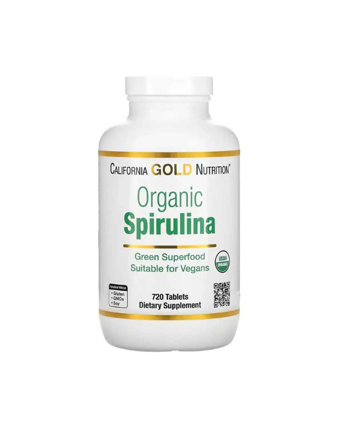 Органическая спирулина 500 мг | 720 таб California Gold Nutrition 20205800