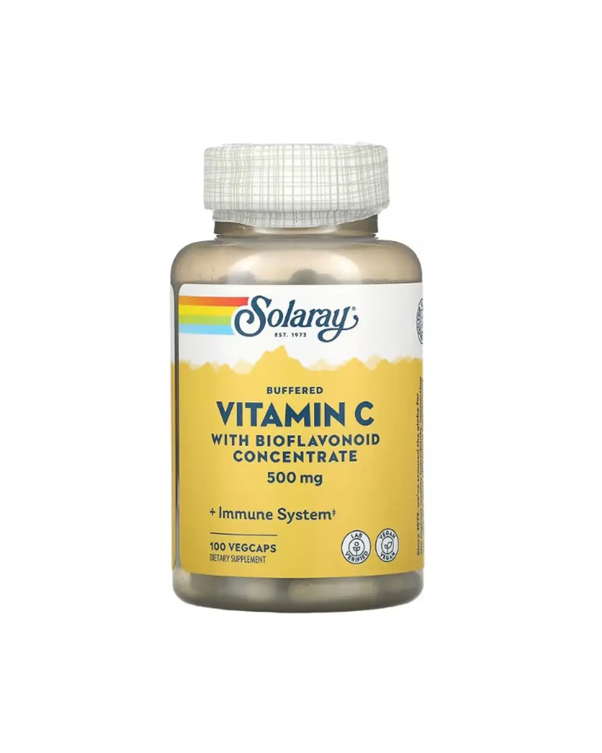 Витамин С с биофлавоноидами 500 мг | 100 кап Solaray 20205857