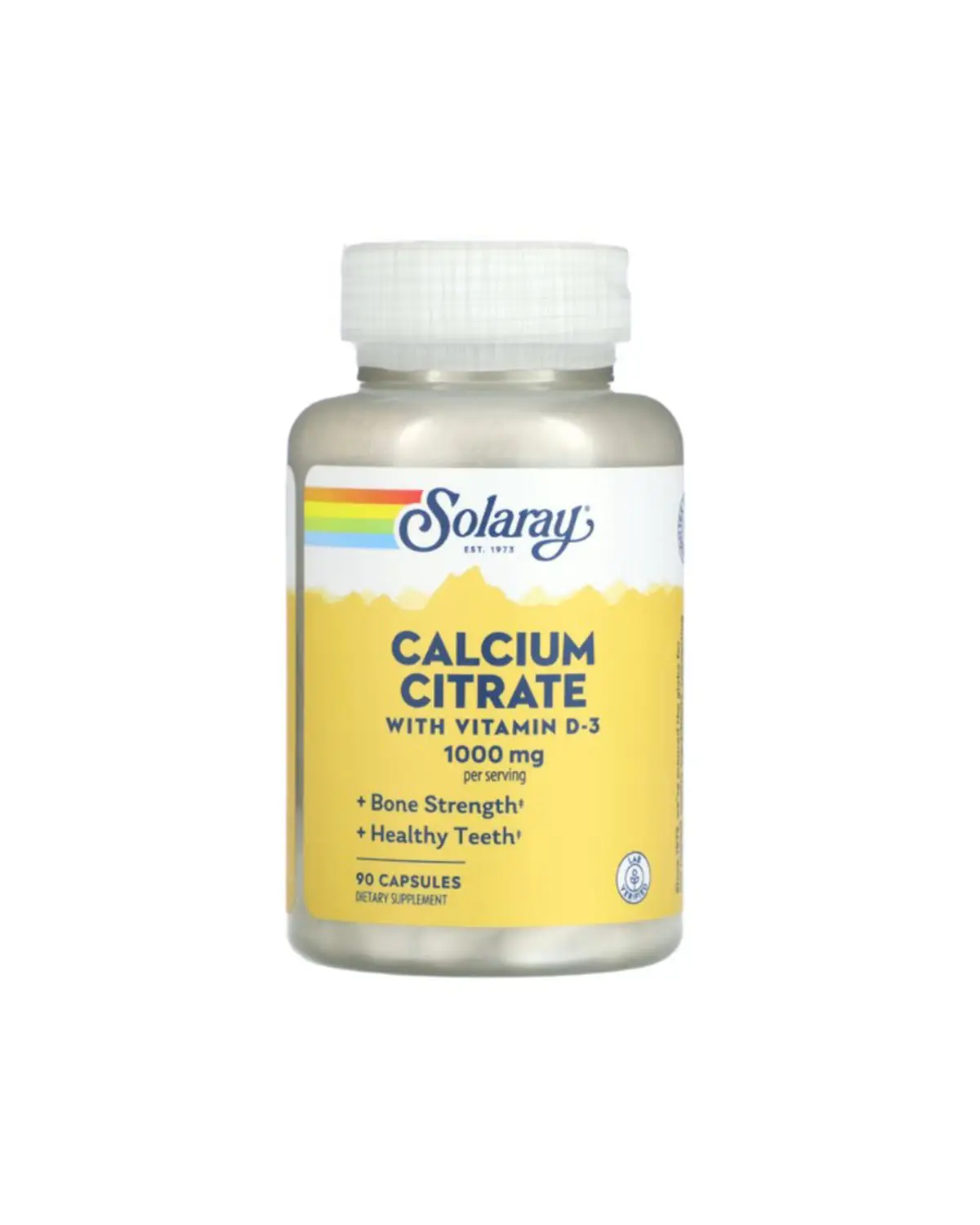 Кальций цитрат с витамином D3 1000 мг | 90 кап Solaray 20205907