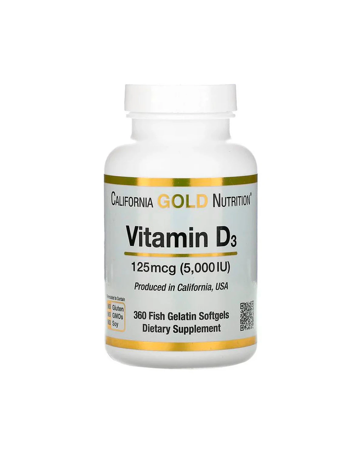 Витамин D3 125 мкг - 360 кап California Gold Nutrition 20206769