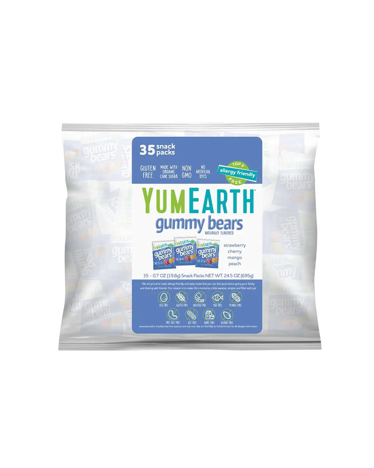 Жевательные мишки ассорти вкусов - 35 пакетов со снеками x 19,8 г YumEarth 20206843