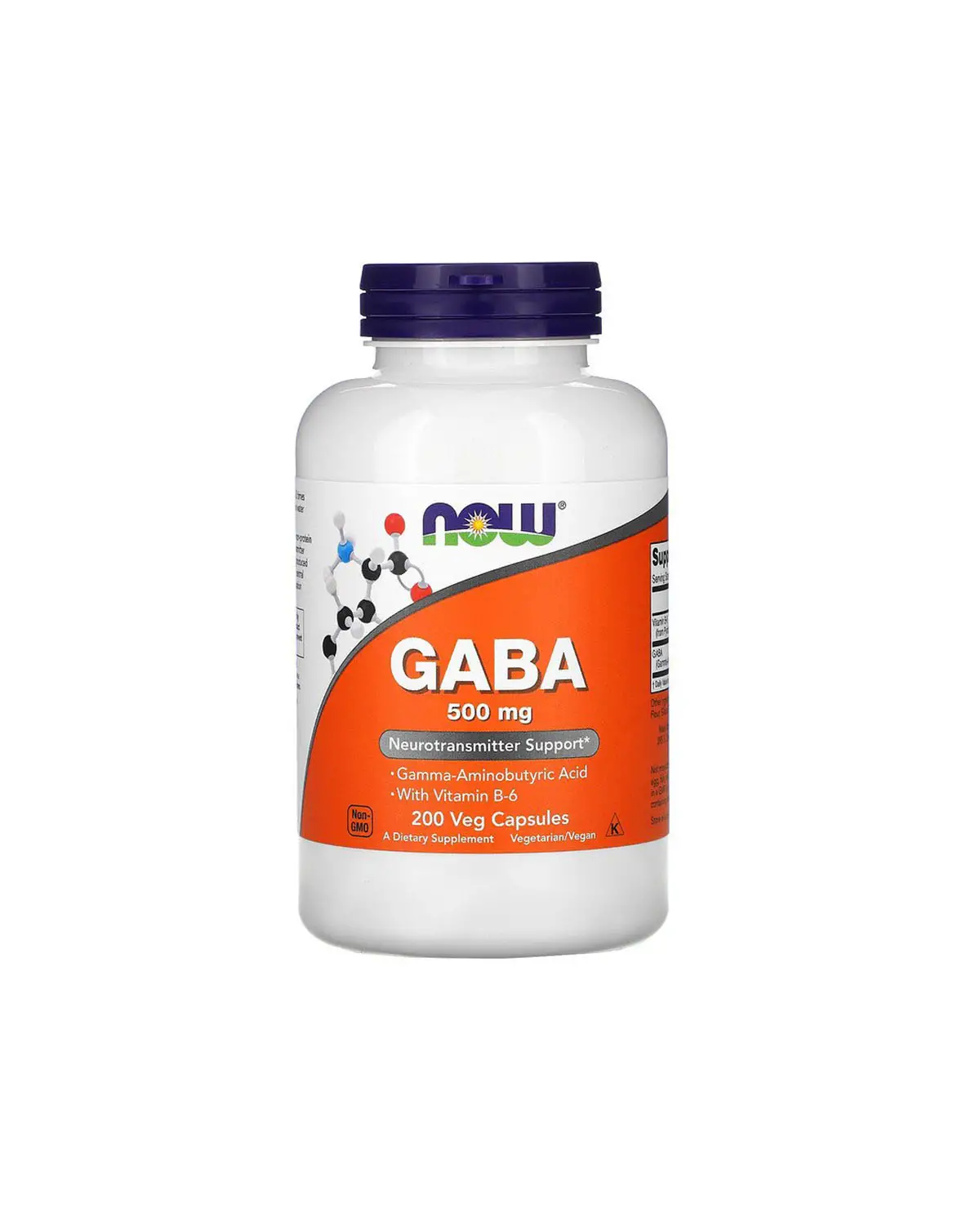 Гамма-аміномасляна кислота (GABA)+ B6 500 мг | 200 кап Now Foods 20300225