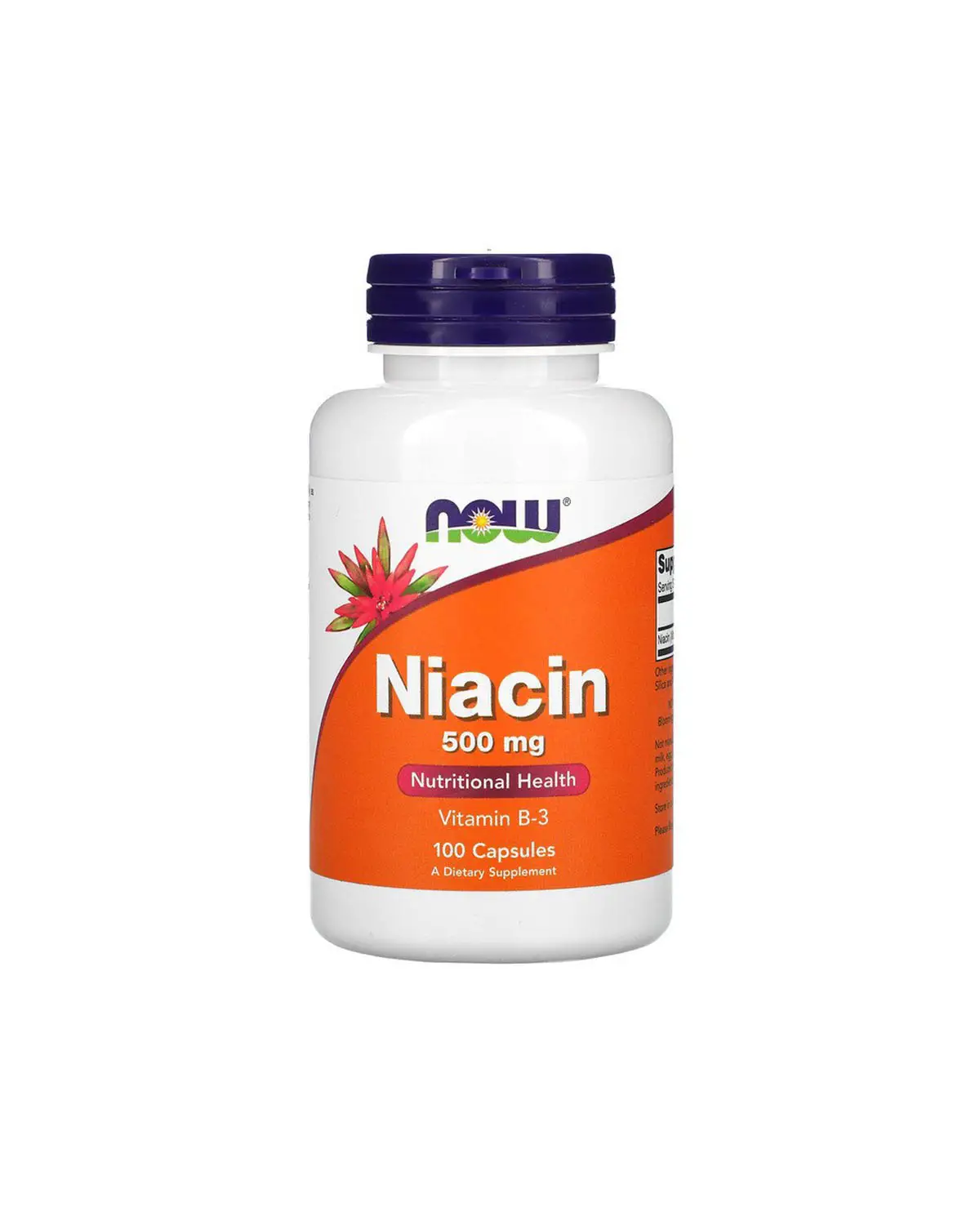 Витамин B3 Ниацин (без вспышки) 500мг | 100 кап Now Foods 20300259