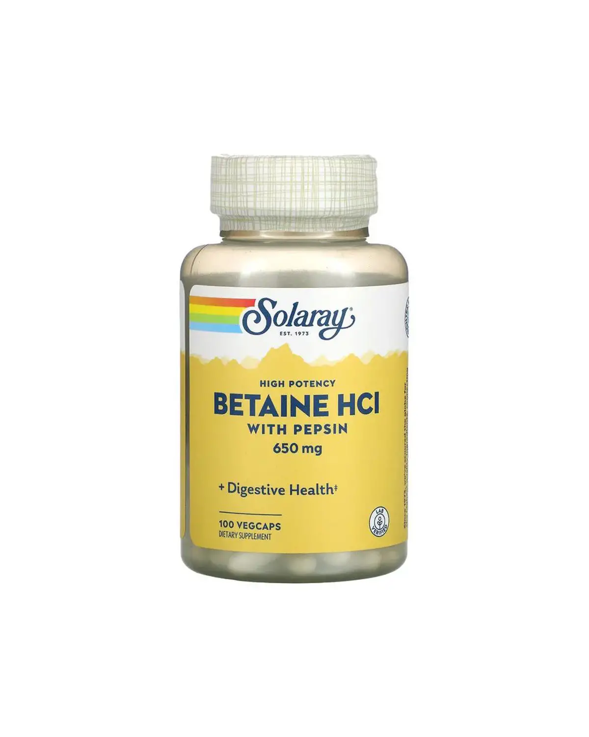 Бетаїн HCl з пепсином 650 мг | 100 кап Solaray 20300614