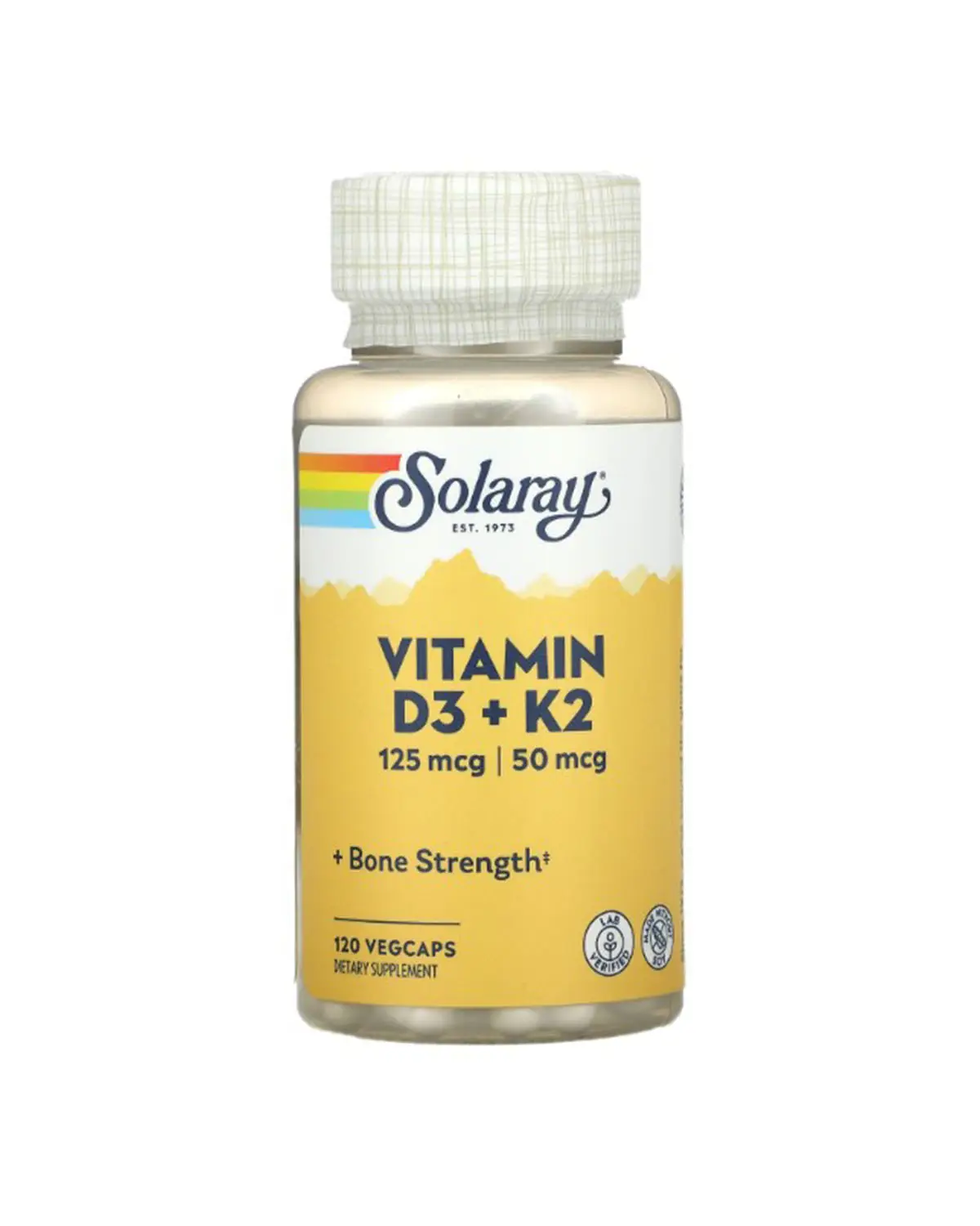 Витамин D3 + K2 - 120 кап Solaray 20301619
