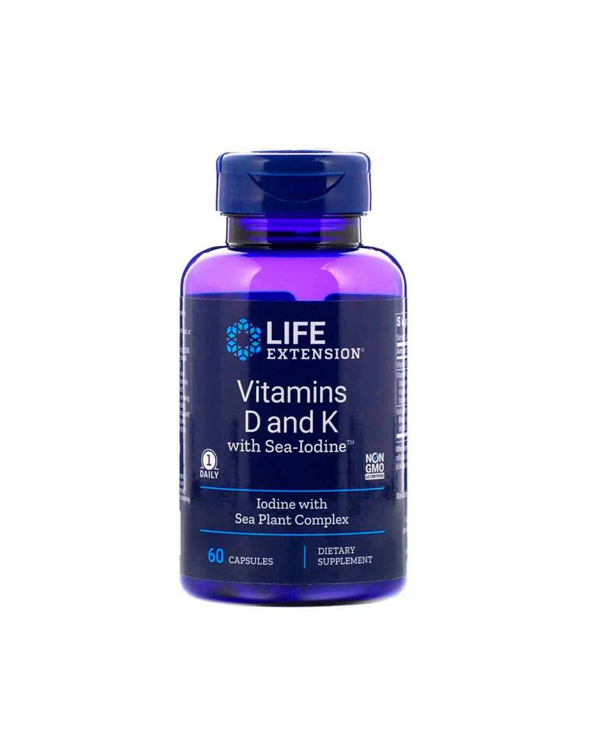 Витамины D и К с йодом - 60 кап Life Extension 20400012