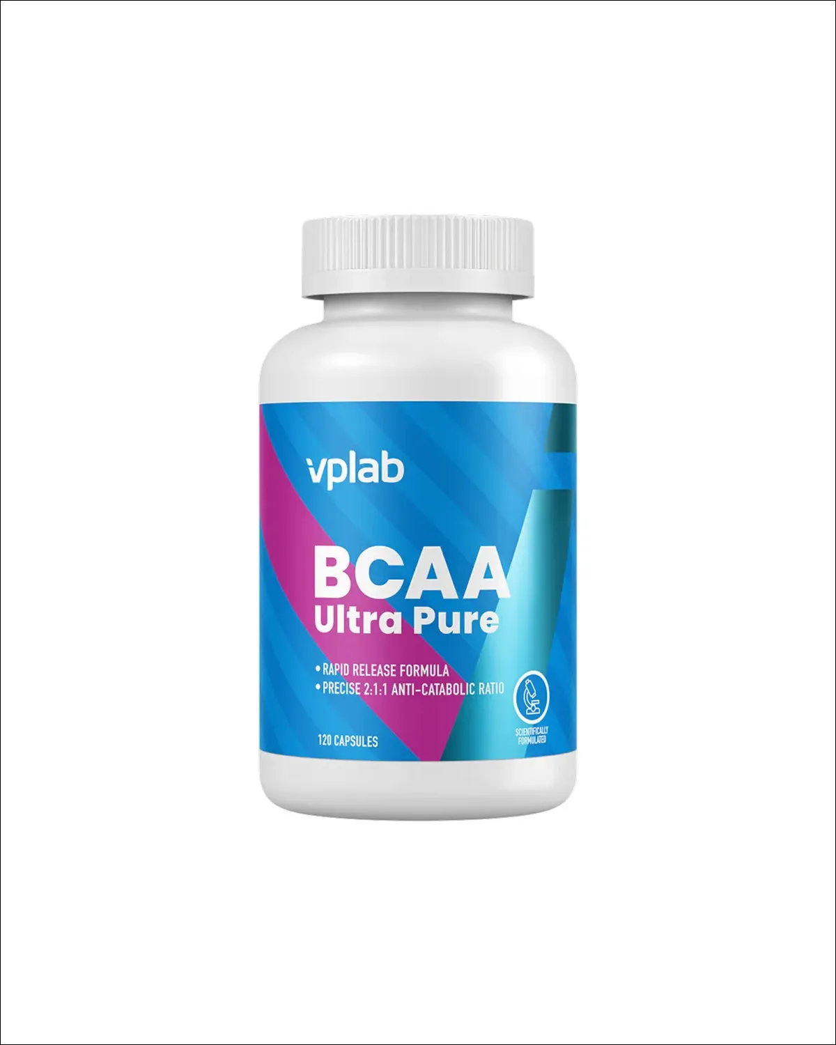 BCAA Ultra Pure 2:1:1 аминокислоты в капсулах для восстановления и мышц, 120 капсул Vplab 20400568