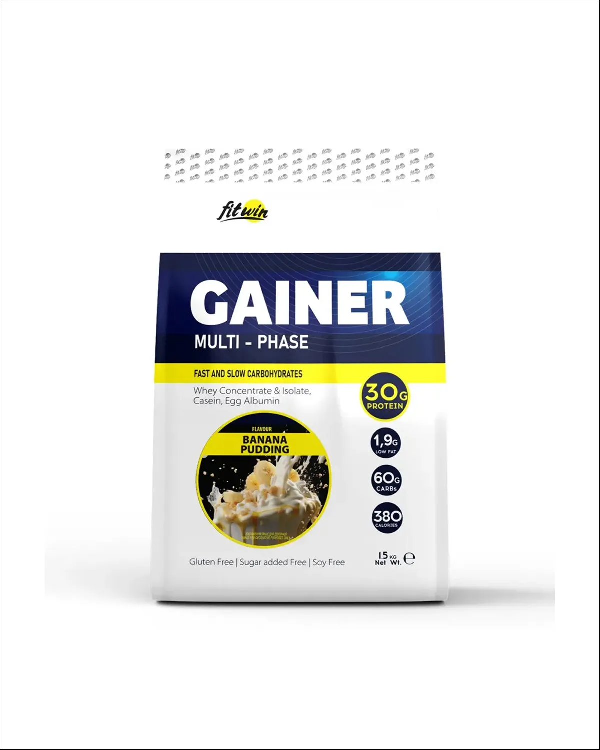 FitWin Gainer, гейнер белково-углеводный комплекс с ферментами, банановый пудинг, 1500 г FitWin 20400598