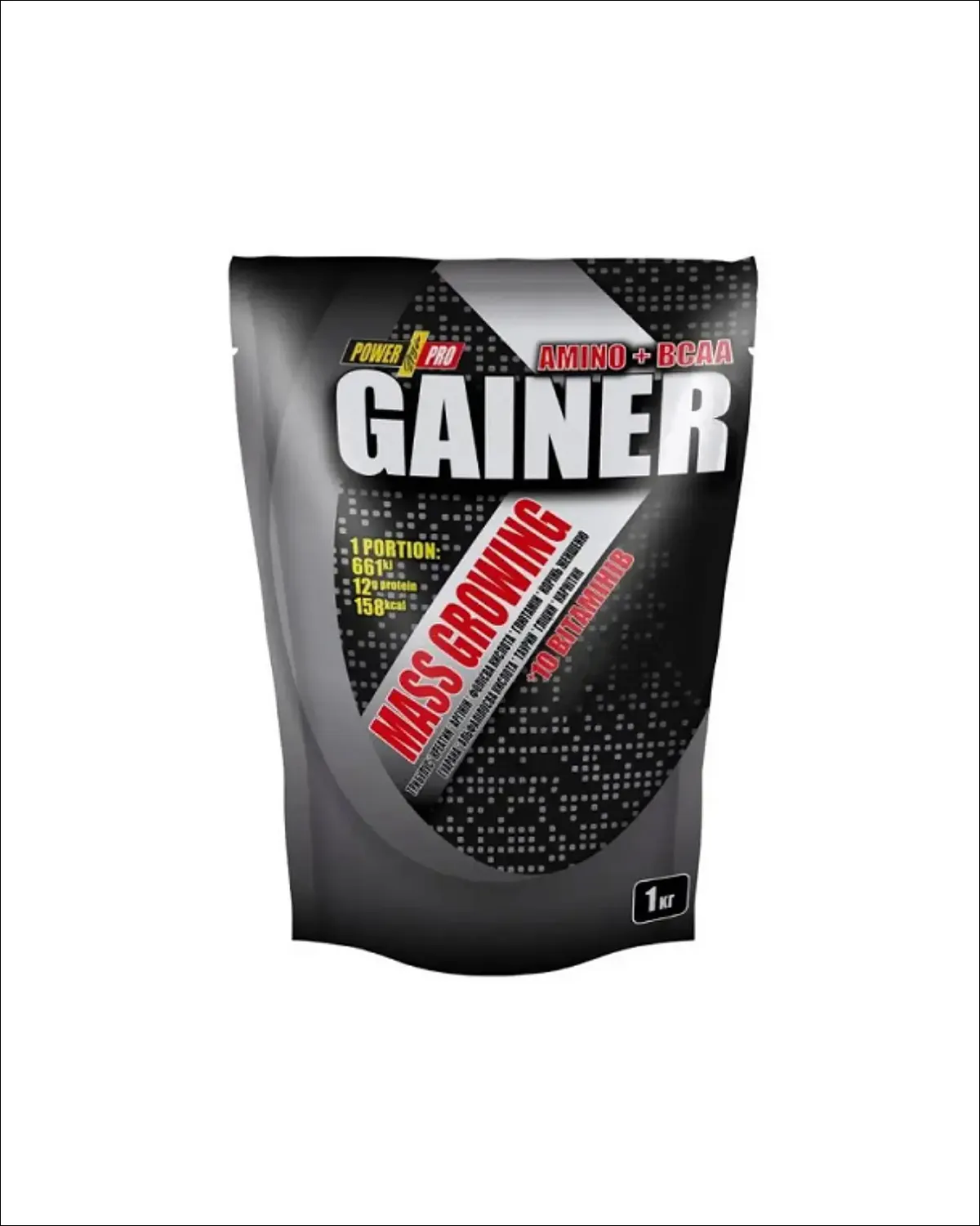 Гейнер білково-вуглеводний комплекс з креатином, амінокислотами і вітамінами лісові ягоди, 1000 г Power Pro 20400601