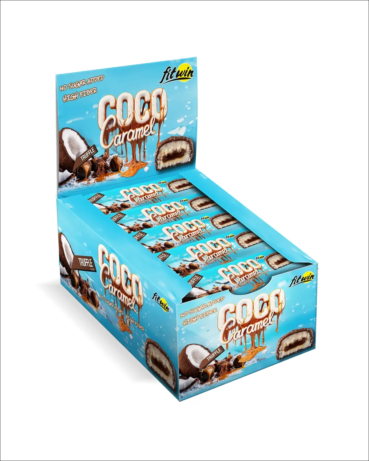 Батончики Coco Caramel со вкусом трюфеля, без добавленного сахара, 20x40 г FitWin 20400614