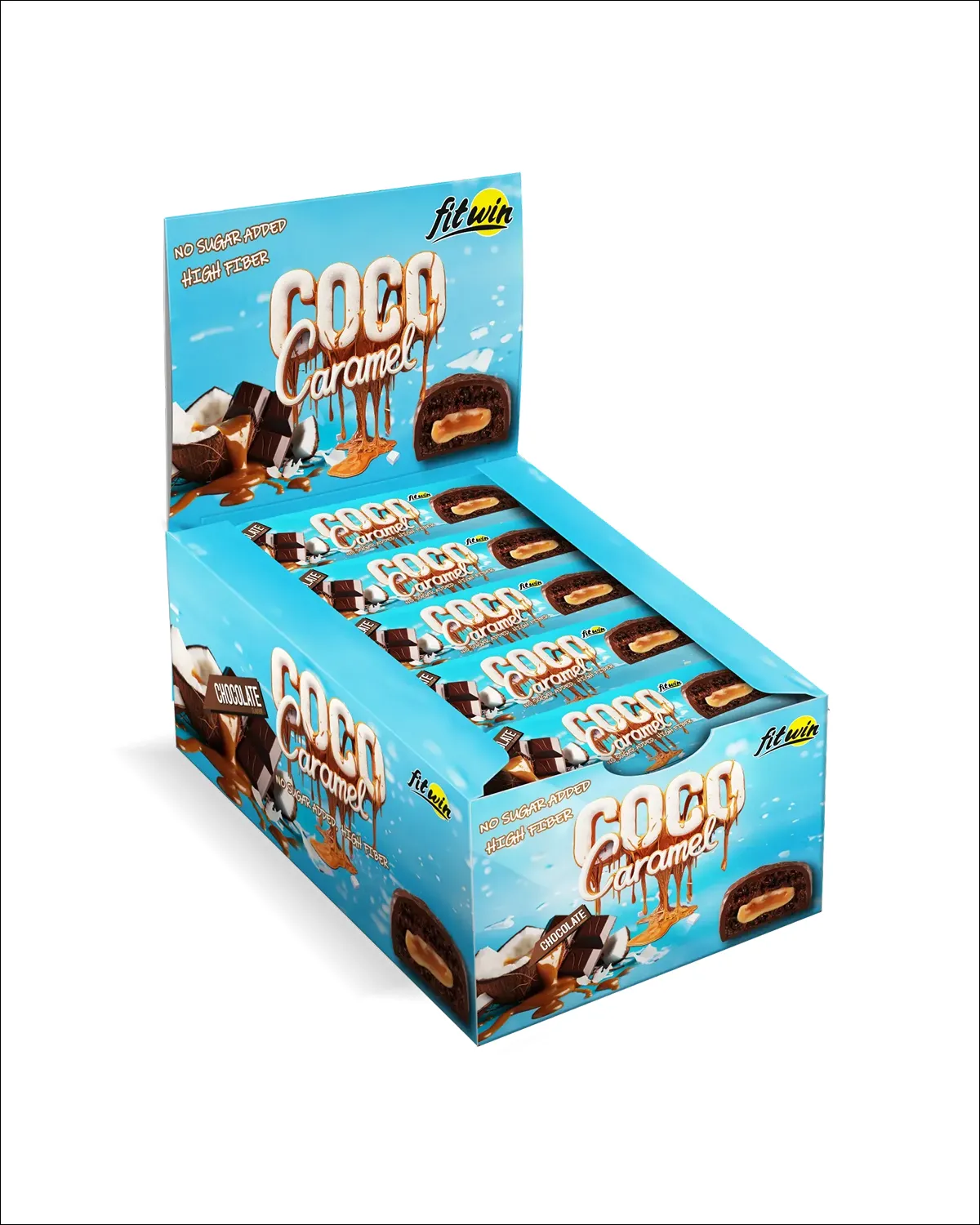 Батончики Coco Caramel со вкусом шоколада, без добавленного сахара, 20x40 г FitWin 20400615