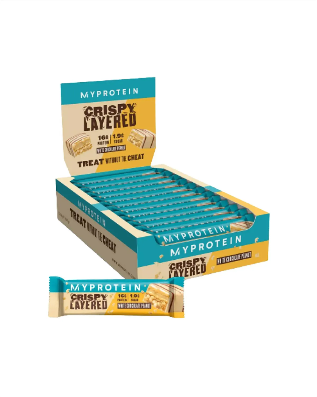Crispy Layered Bar, протеиновый батончик белый шоколад-арахис, 12x58 г Myprotein 20400619