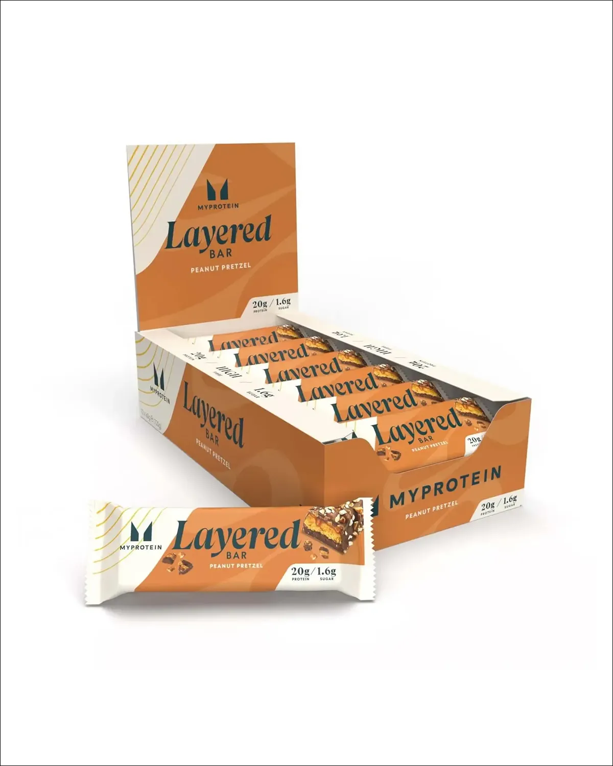 Layered Protein Bar, шоколад-арахис-крендель, 12x60 г Myprotein 20400625