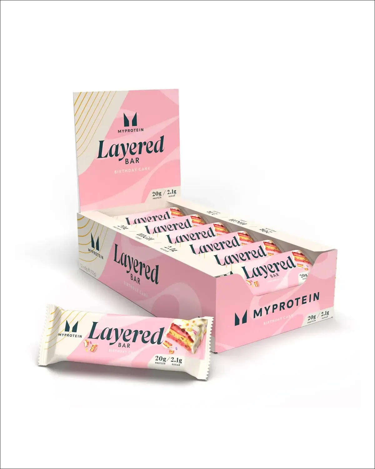 Layered Protein Bar, протеиновый батончик ванильный торт, 12x60 г Myprotein 20400629