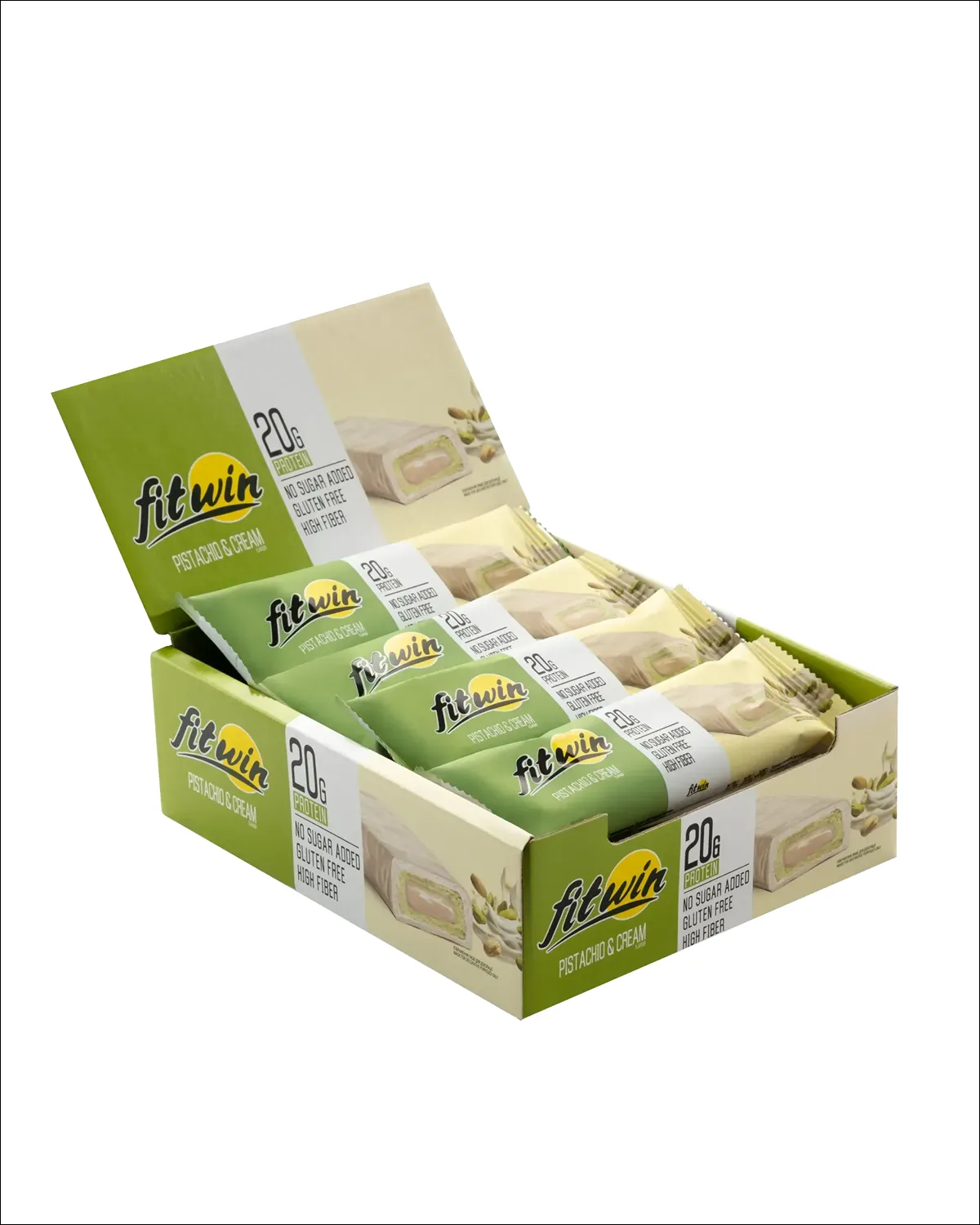 FitWin, протеиновый батончик фисташковый крем, без сахара, 12x60 г FitWin 20400639