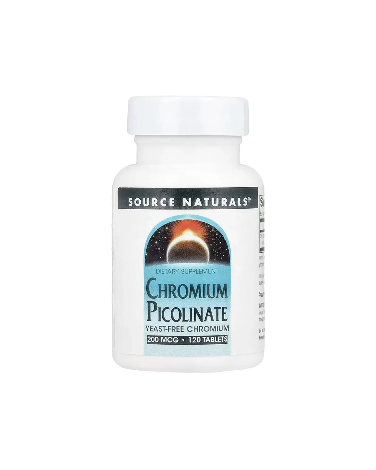Пиколинат хрома 200 мкг Без дрожжей, 120 таблеток Source Naturals 20401072