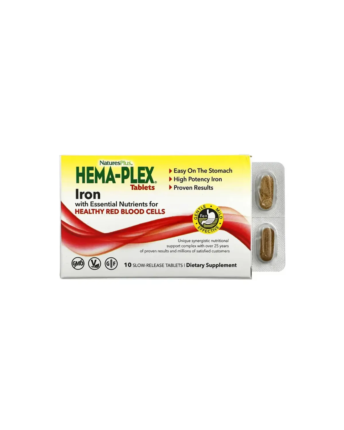 Высокоэффективное железо Hema-Plex, 10 таблеток Nature's Plus 20401078
