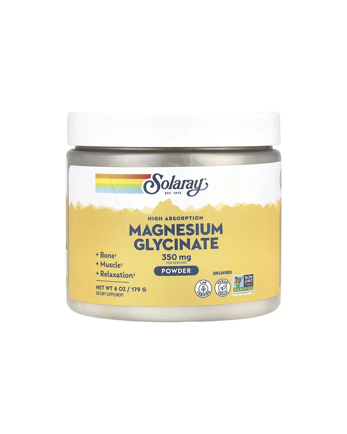 Глицинат магния в порошке Без вкусовых добавок, 179 г Solaray 20401094