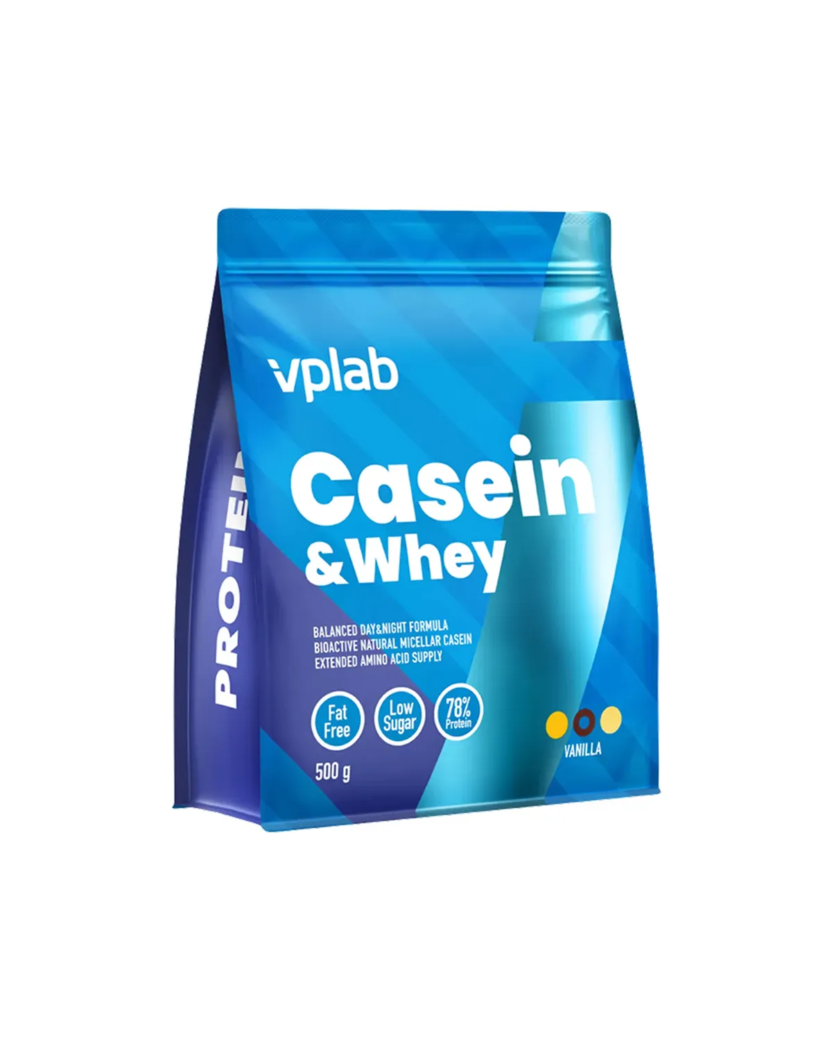 Казеин и сывороточный протеин ванильный вкус, 500 г Vplab 20401134