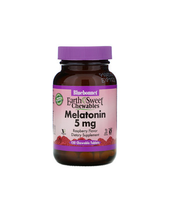 Мелатонин вкус малины 5 мг | 120 жев таб Bluebonnet Nutrition