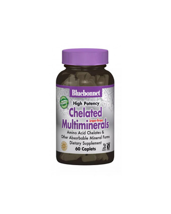 Мультиминералы хелатные без железа | 60 кап Bluebonnet Nutrition